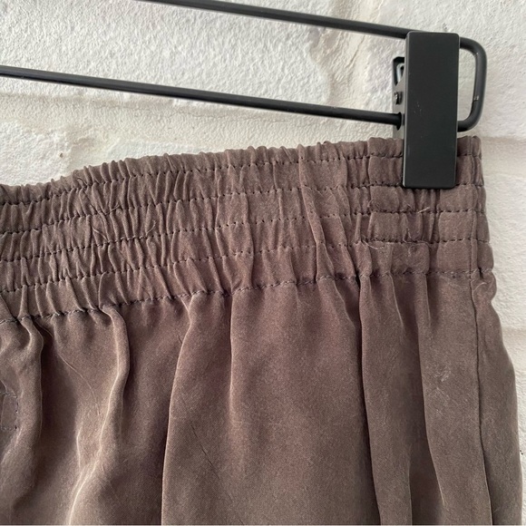 Enza Costa Gray Cupro Side Zip Elastic Waist Slim Pants Women’s Size 0 - Picture 9 of 12